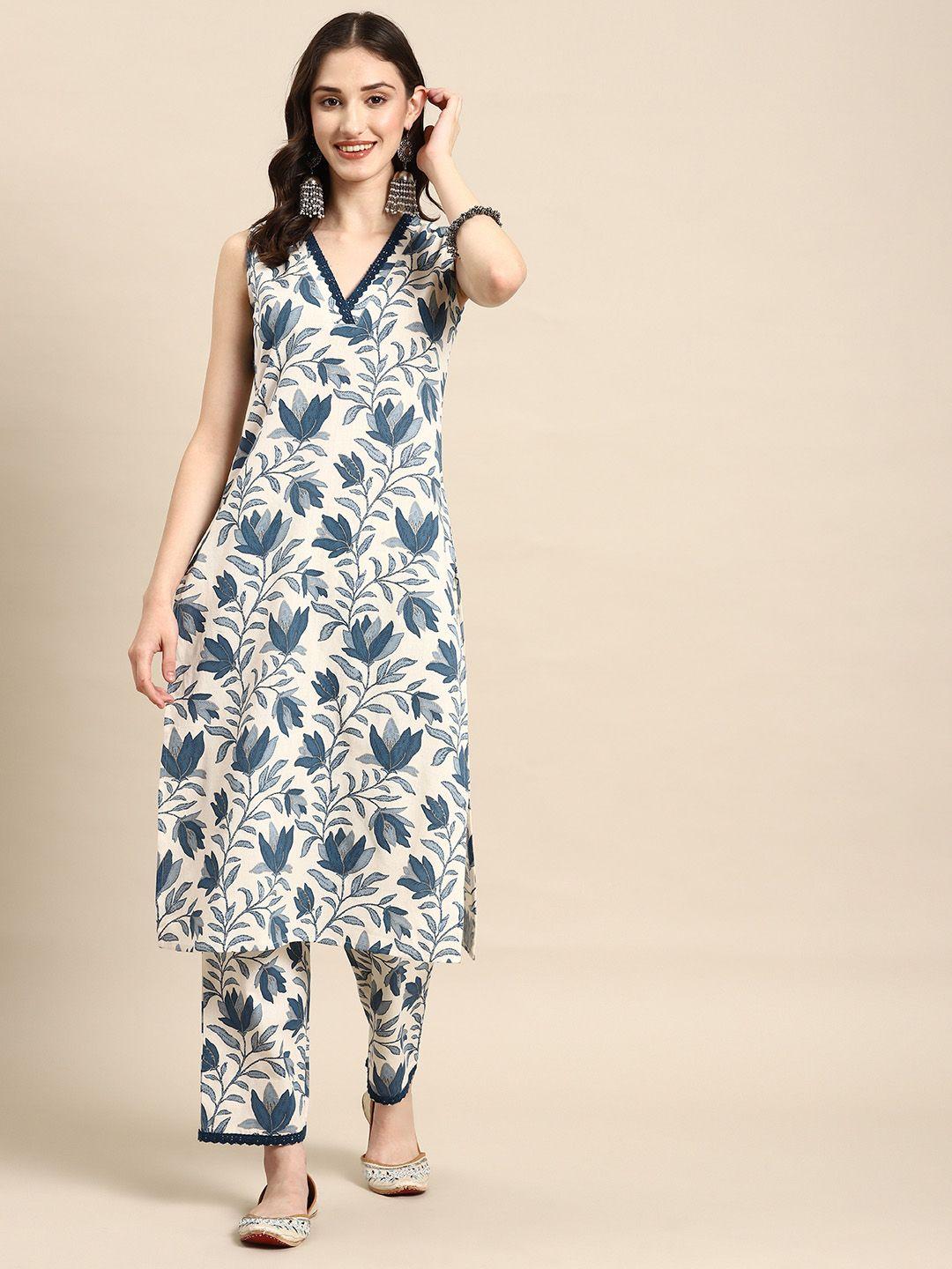 anayna-women-floral-printed-regular-kurta-with-trousers