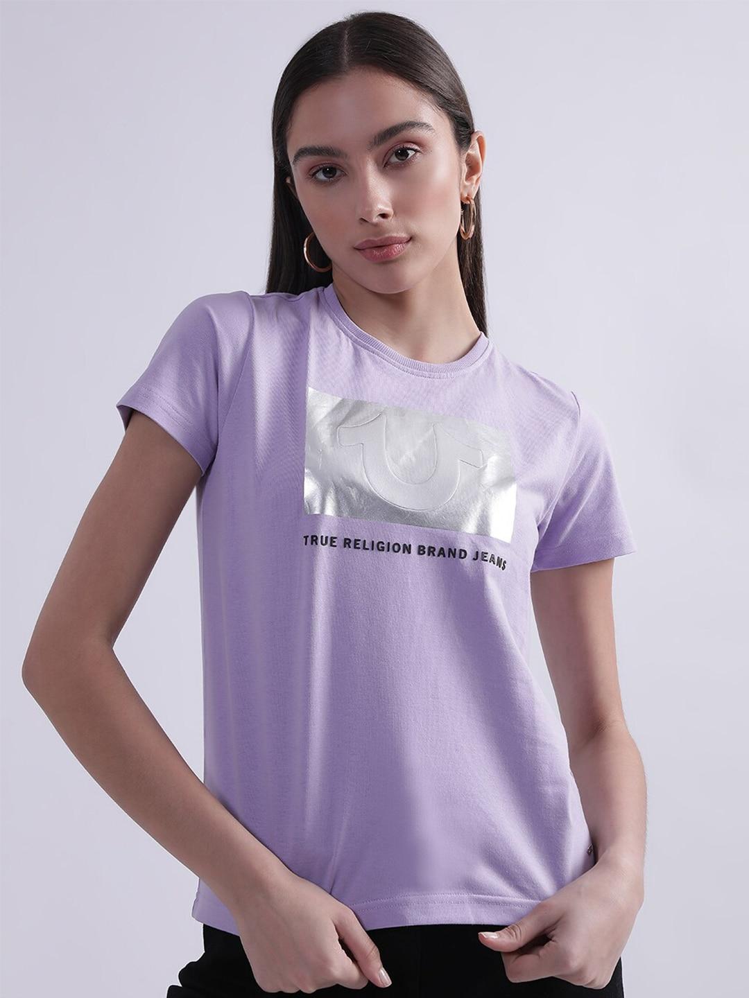 True Religion Women Typography Printed Cotton T-shirt