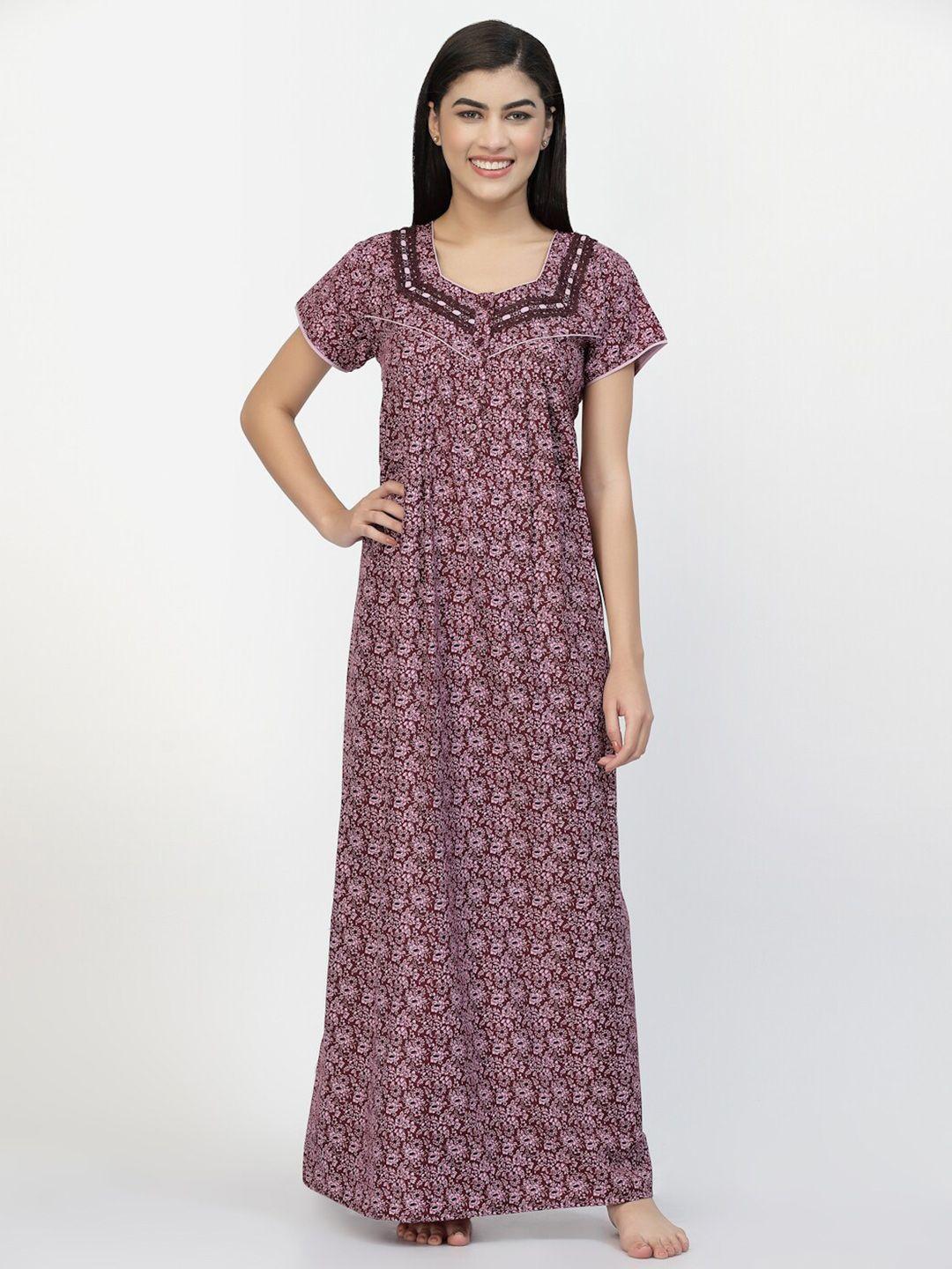 sweet-dreams-purple-floral-printed-pure-cotton-maxi-nightdress