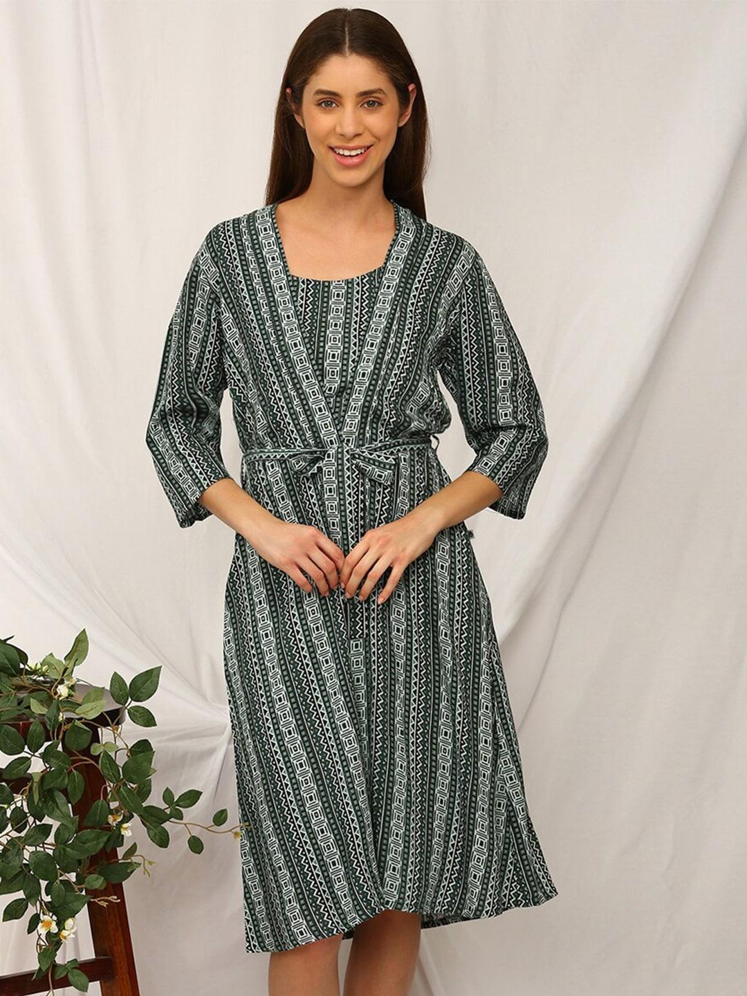 bannos-swagger-green-ethnic-motifs-printed-nightdress-with-robe