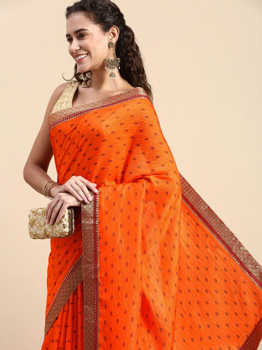 Indian Women Ethnic Motifs Zari Silk Blend Fusion Saree