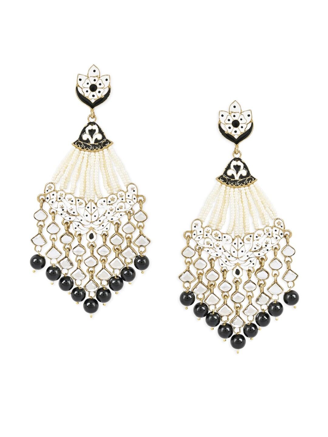 I Jewels Gold-Plated Handcrafted Contemporary Drop Earrings