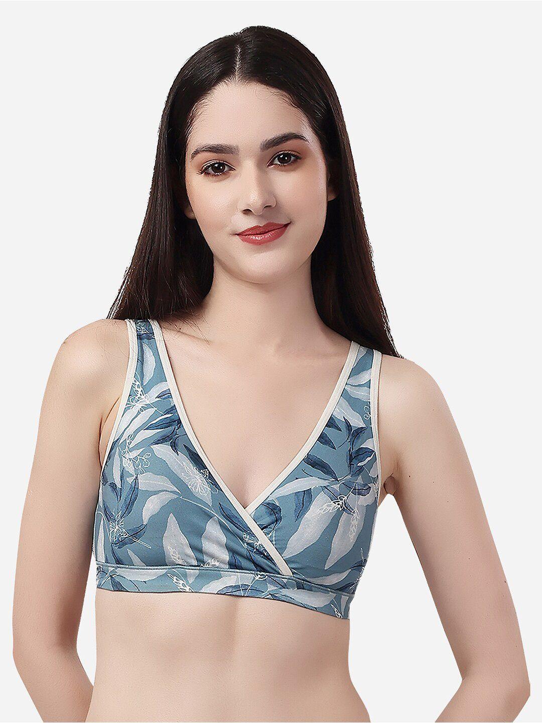 Soie Non Padded Non Wired Printed Lounge Bra with Removable Cups