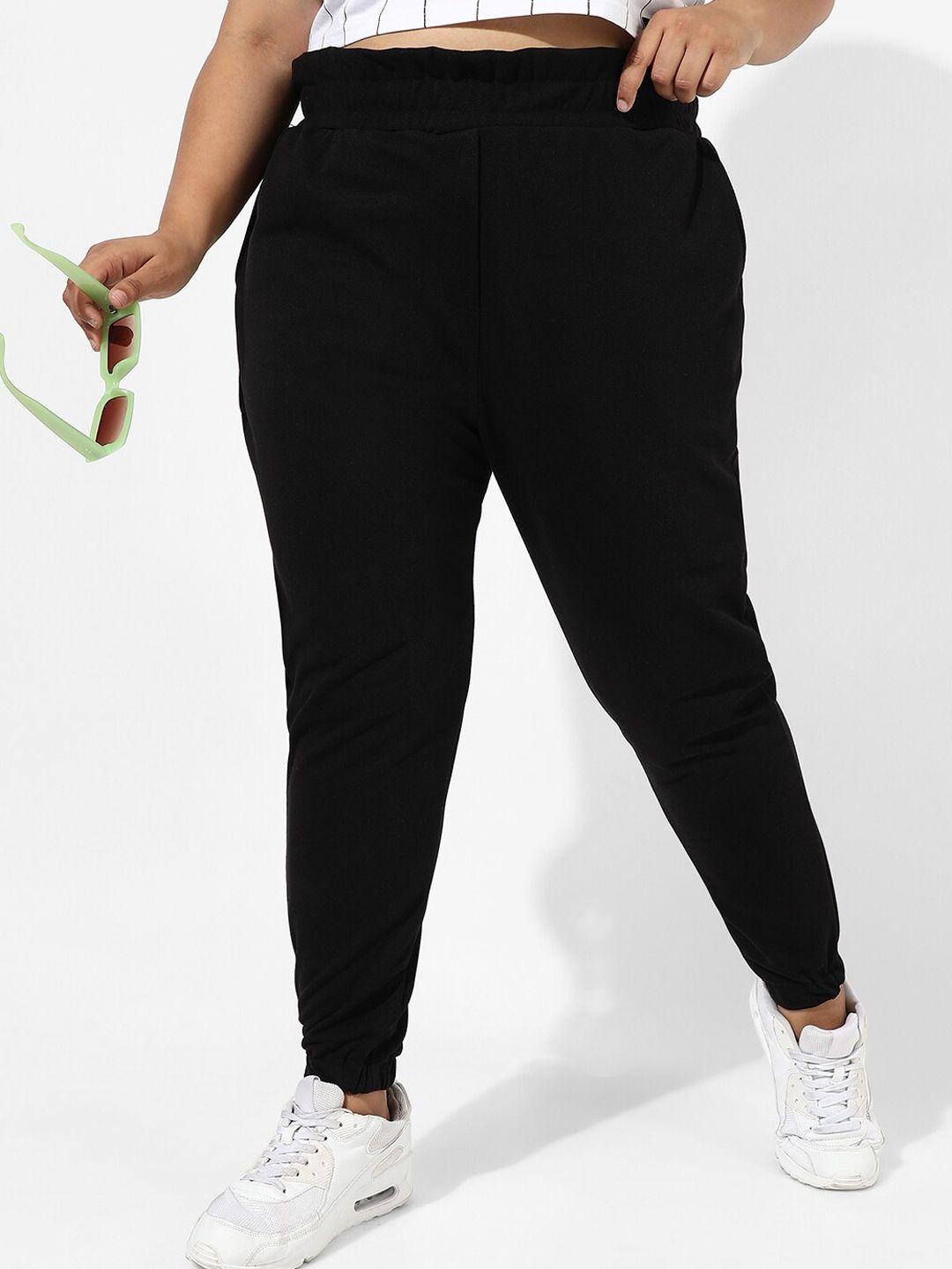 Instafab Plus Plus Size Women Mid-Rise Relaxed-Fit Cotton Joggers