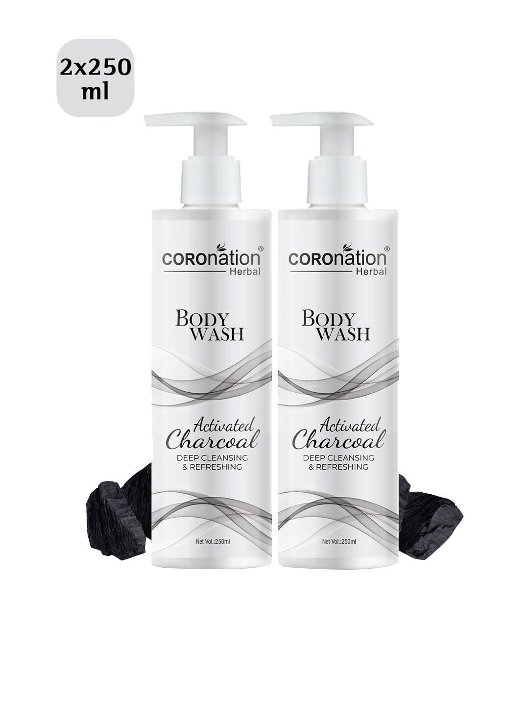 COROnation Herbal Set Of 2 Activated Charcoal Body Wash 250ml Each