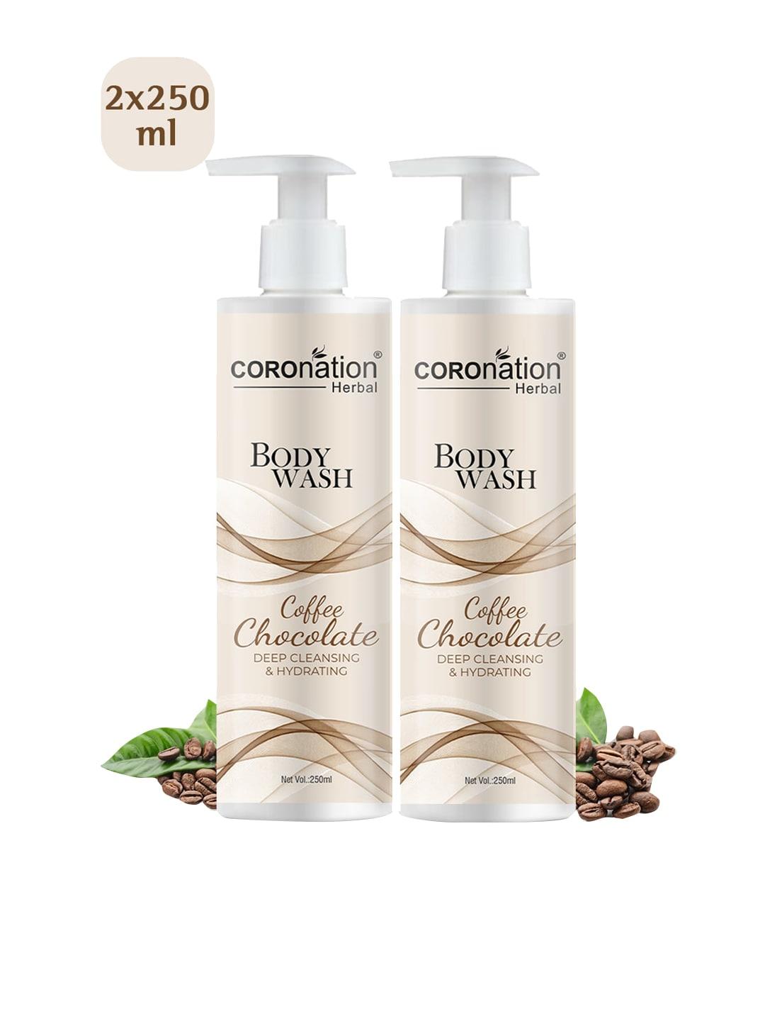 COROnation Herbal Set Of 2 Coffee & Chocolate Body Wash 250ml Each