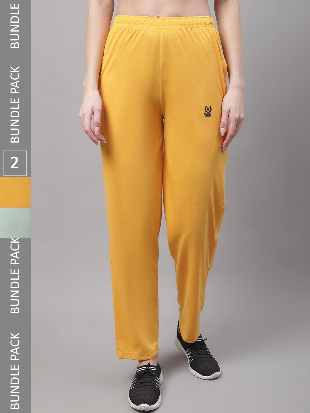 VIMAL JONNEY Women Pack Of 2 Mid-Rise Regular Fit Cotton Track Pants