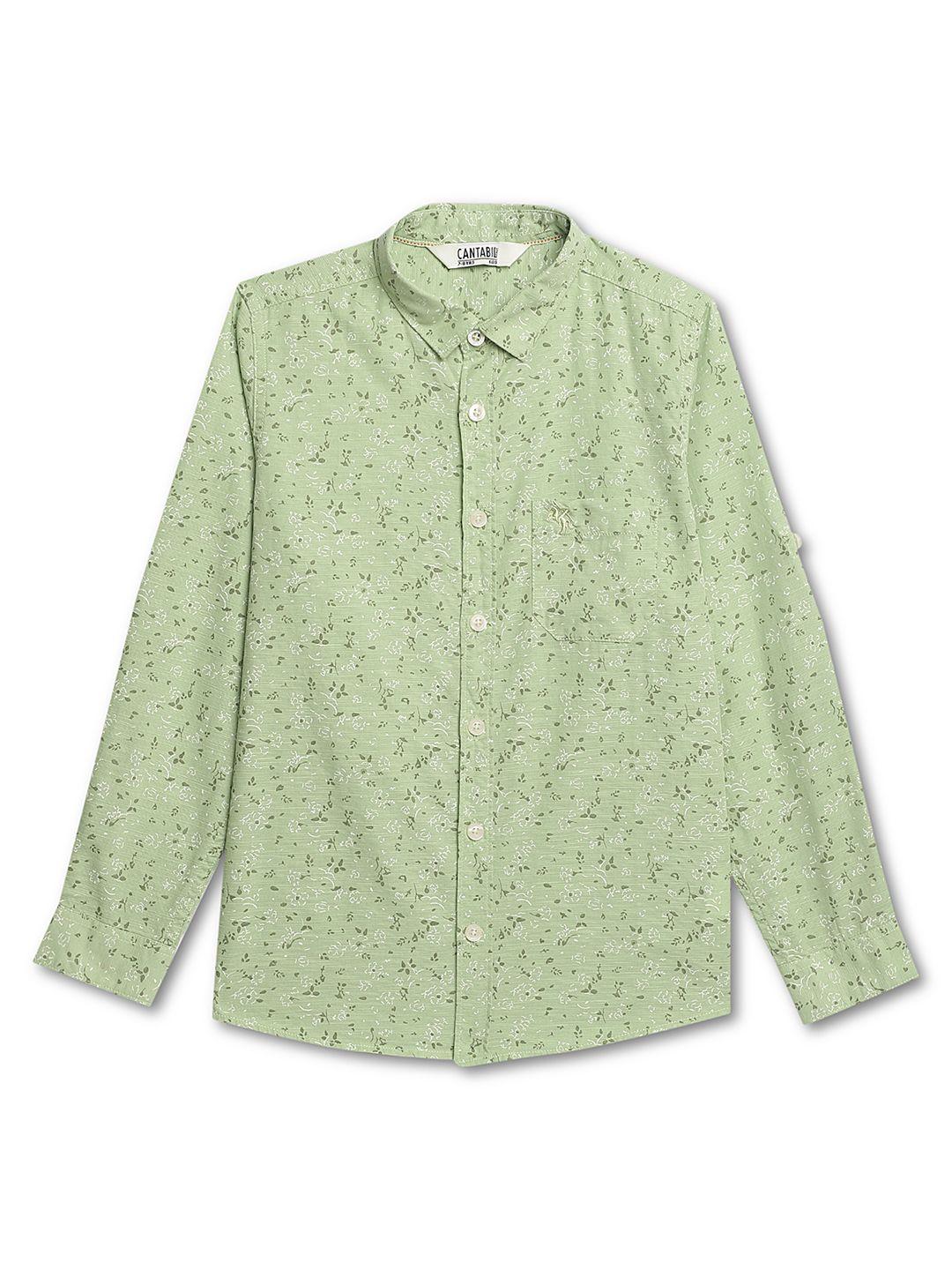 cantabil-boys-green-classic-opaque-printed-casual-shirt