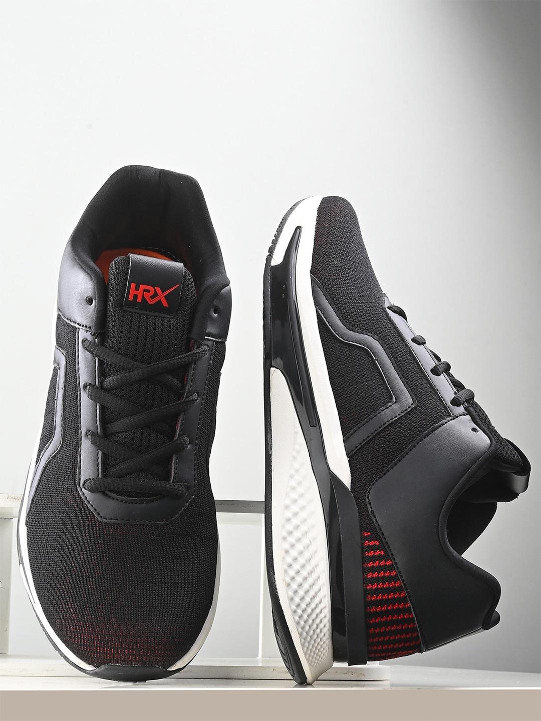 HRX by Hrithik Roshan Men Black & Red Mesh Memory Foam Non-Marking Running Shoes