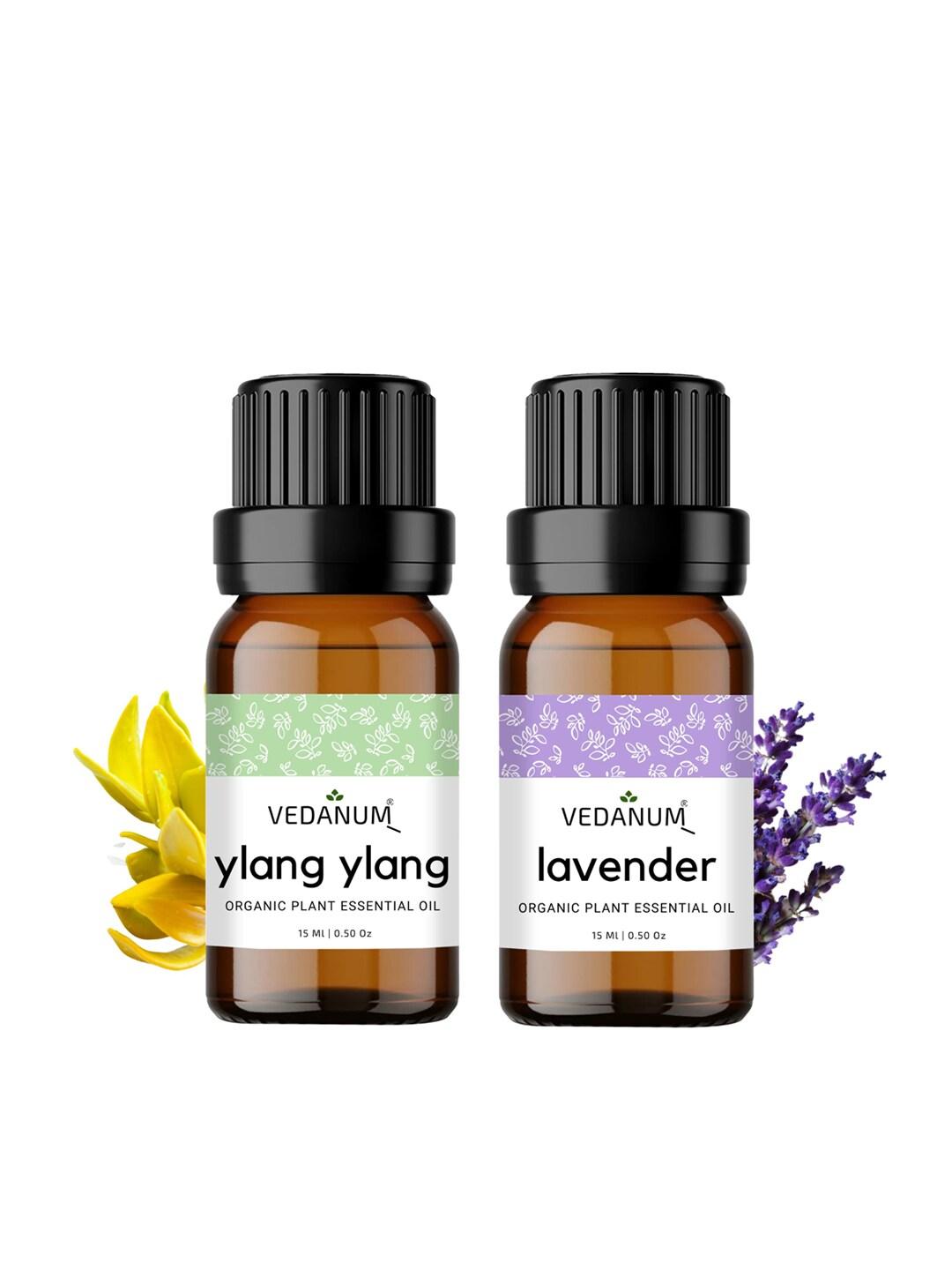 VEDANUM Set of 2 Organic Plant Essential Oils 15ml each - Ylang Ylang & Lavender