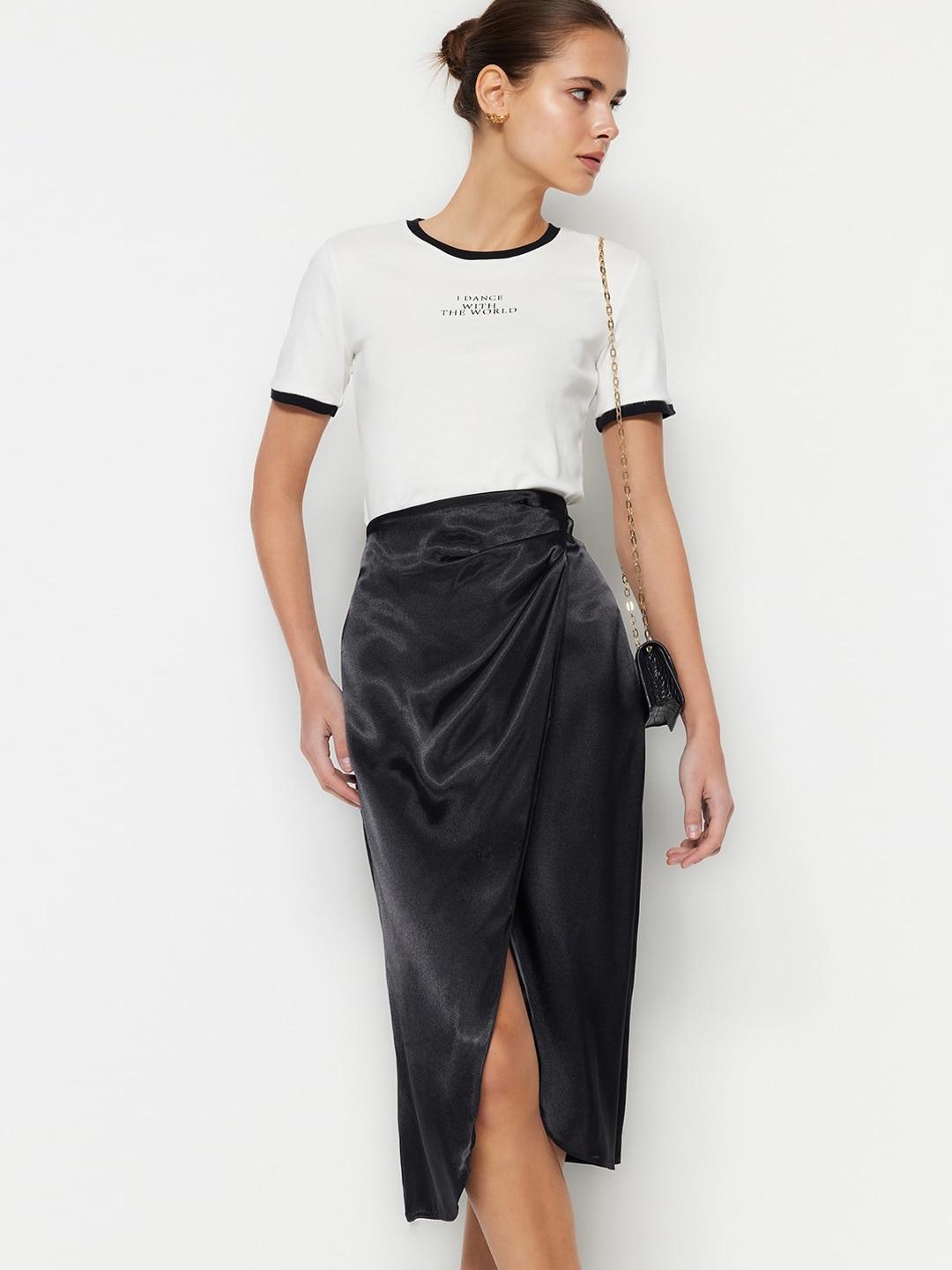 Trendyol Wrap Midi Skirt With Slit