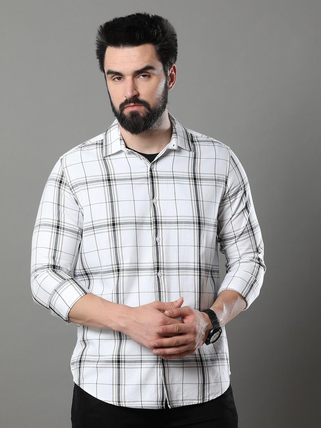 bushirt-classic-windowpane-checked-pure-cotton-casual-shirt