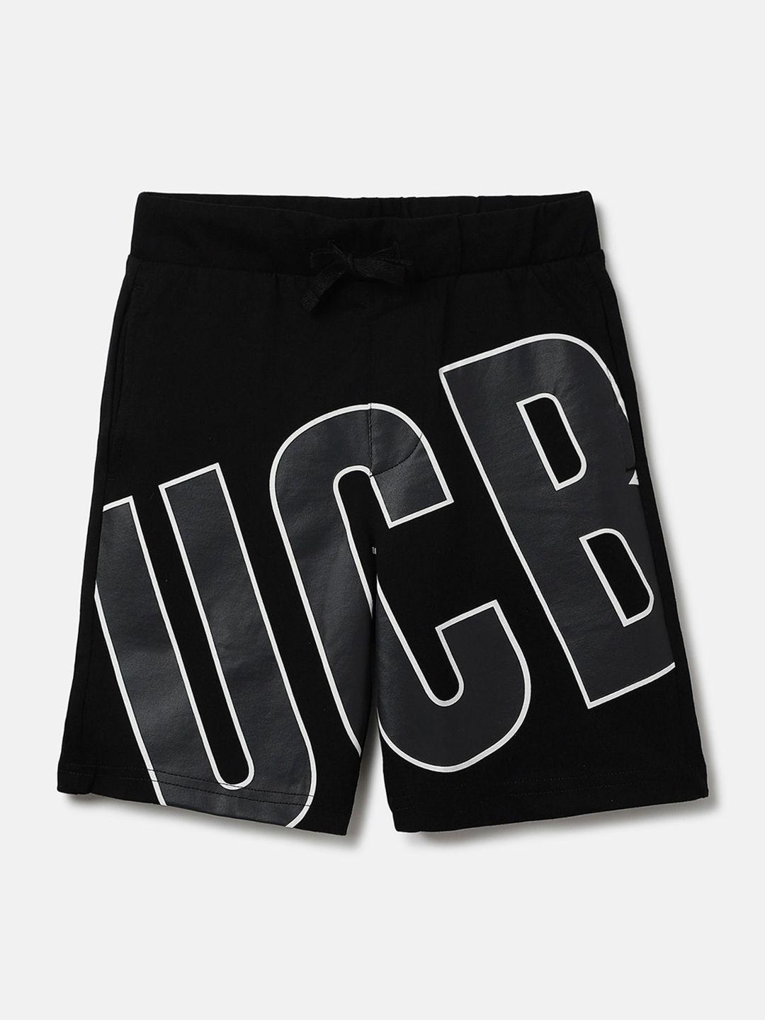 United Colors of Benetton Boys Typography Printed Sports Shorts