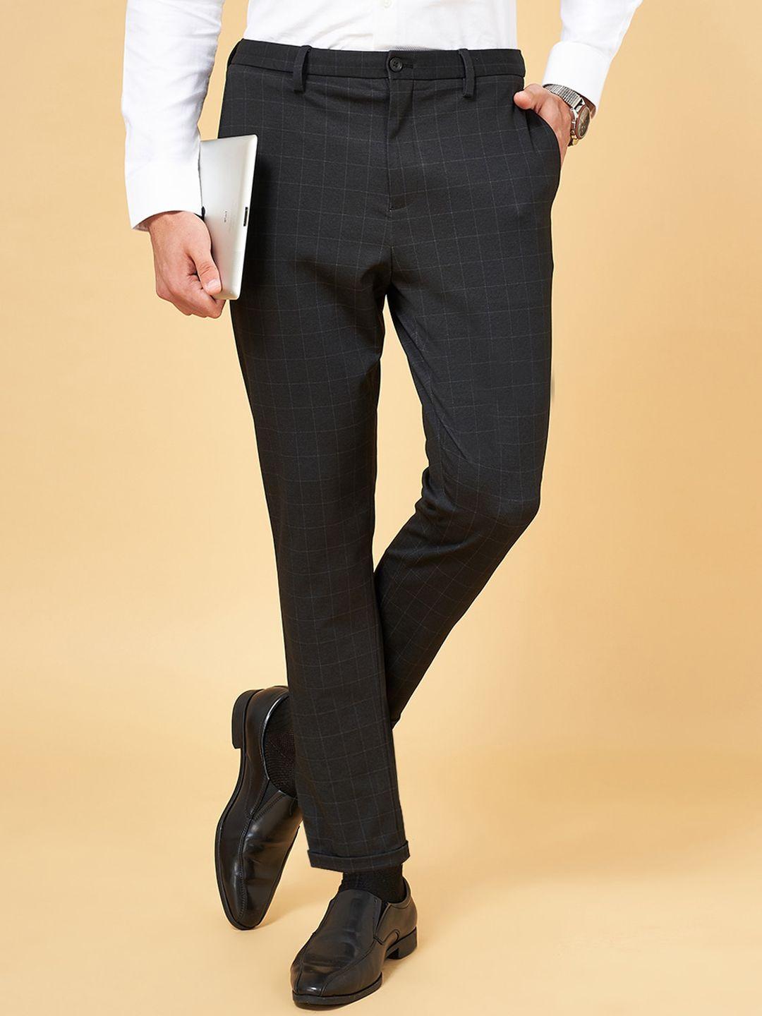 byford-by-pantaloons-men-checked-mid-rise-slim-fit-formal-trousers