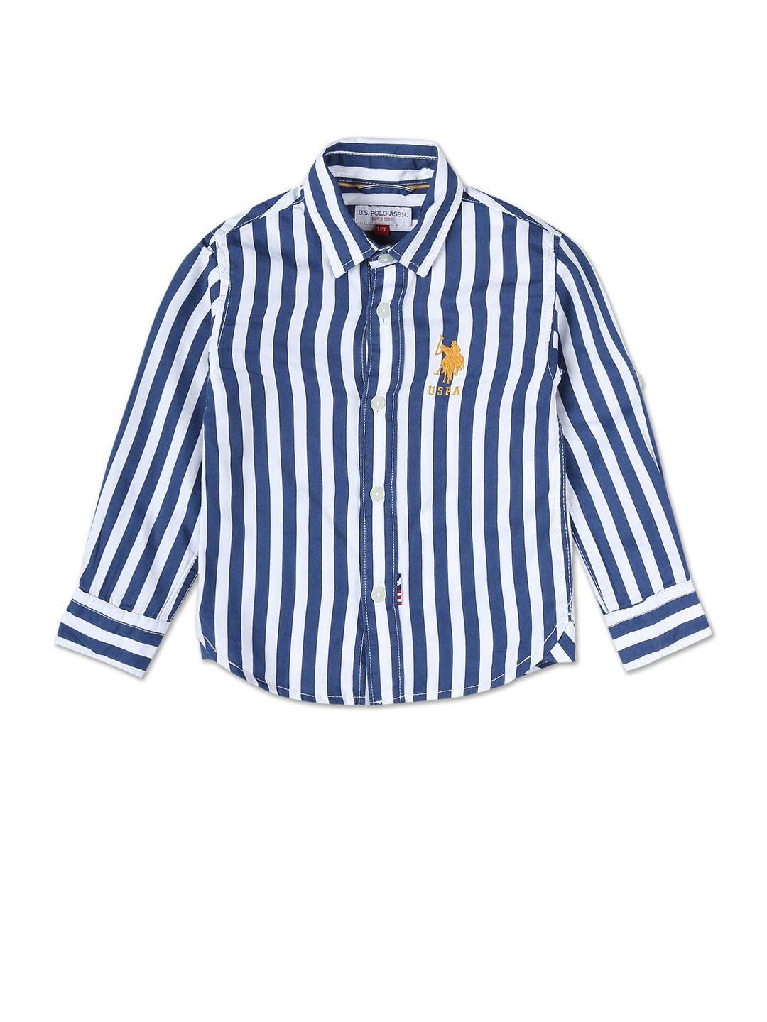 U.S. Polo Assn. Kids Boys Regular Fit Striped Casual Shirt