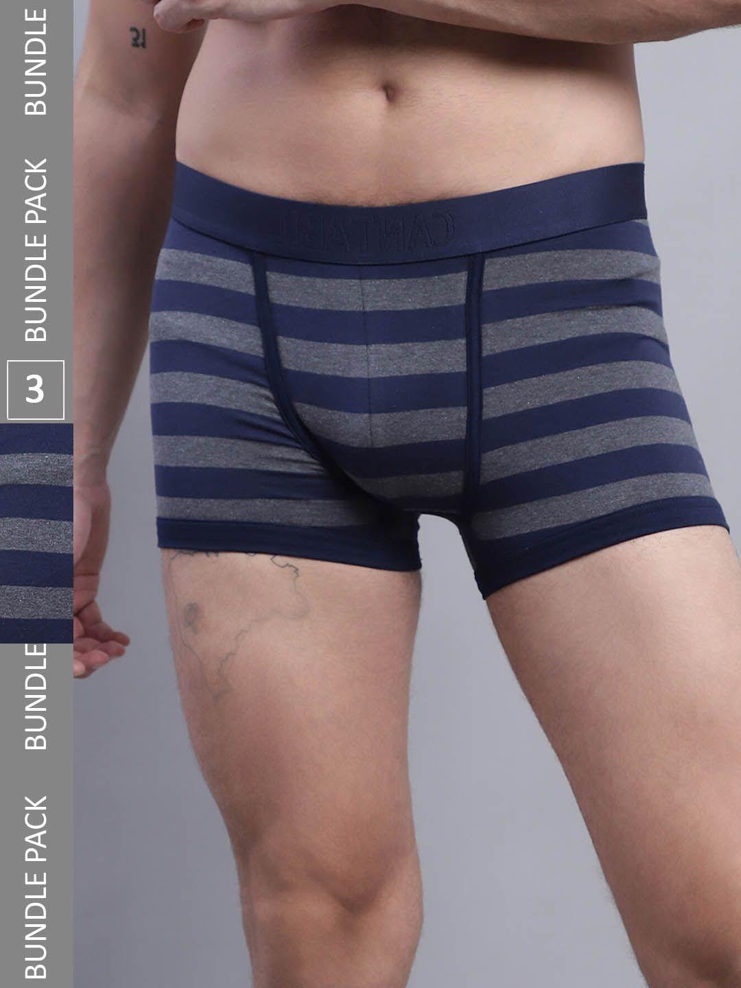 Cantabil Men Pack Of 3 Striped Basic Briefs