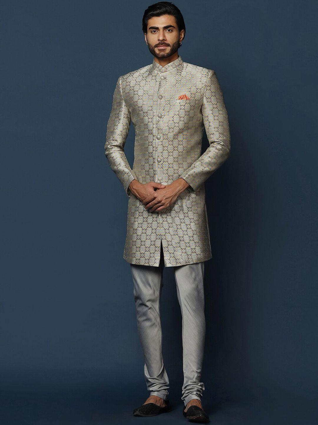 kisah-men-ethnic-motif-woven-design-sherwani-with-churidar