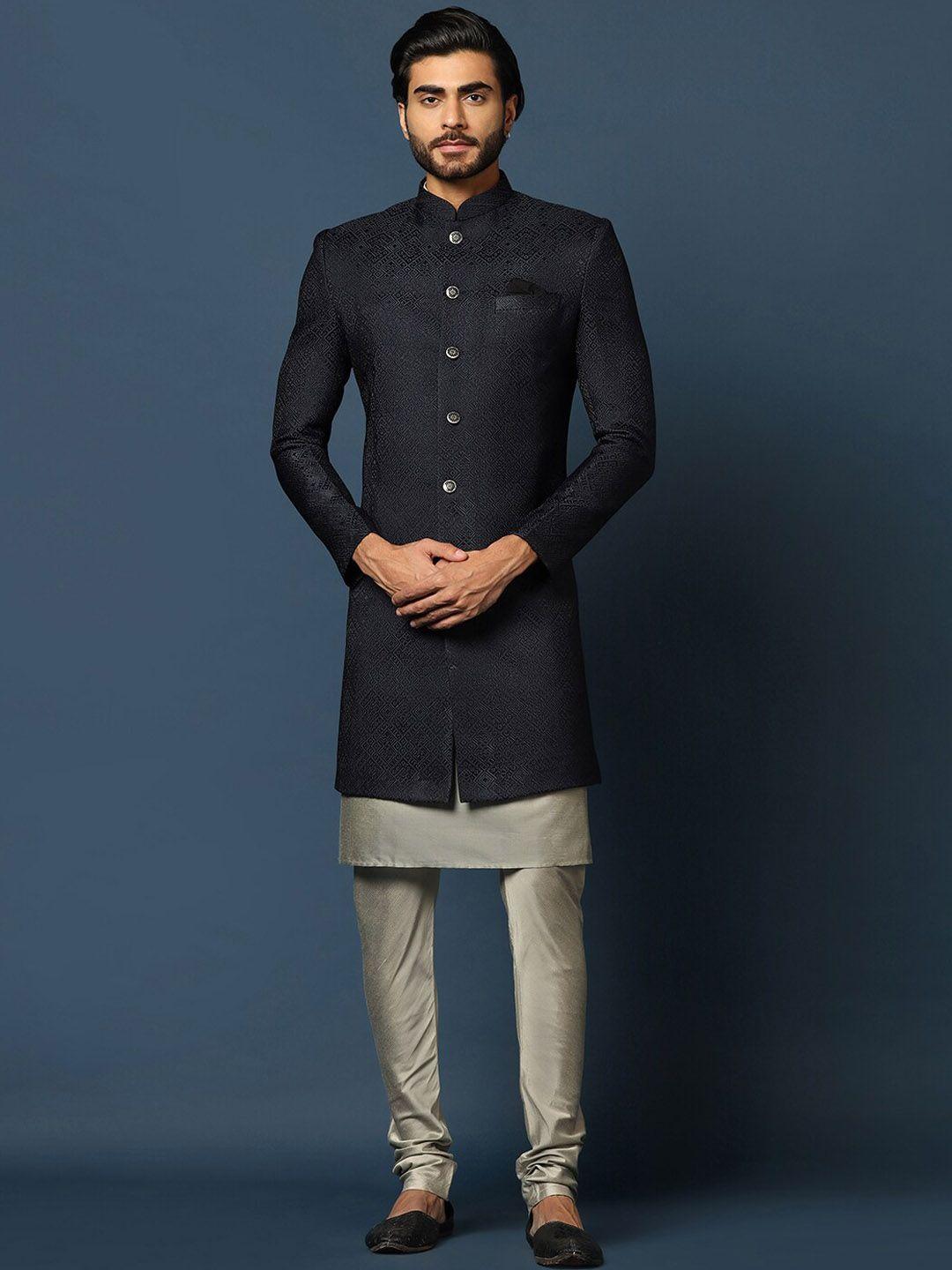 kisah-woven-design-cotton-sherwani-set
