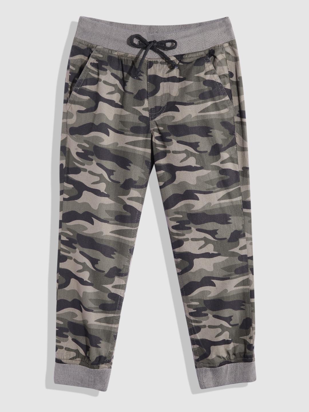 YK Boys Camouflage Printed Slim Fit Pure Cotton Joggers