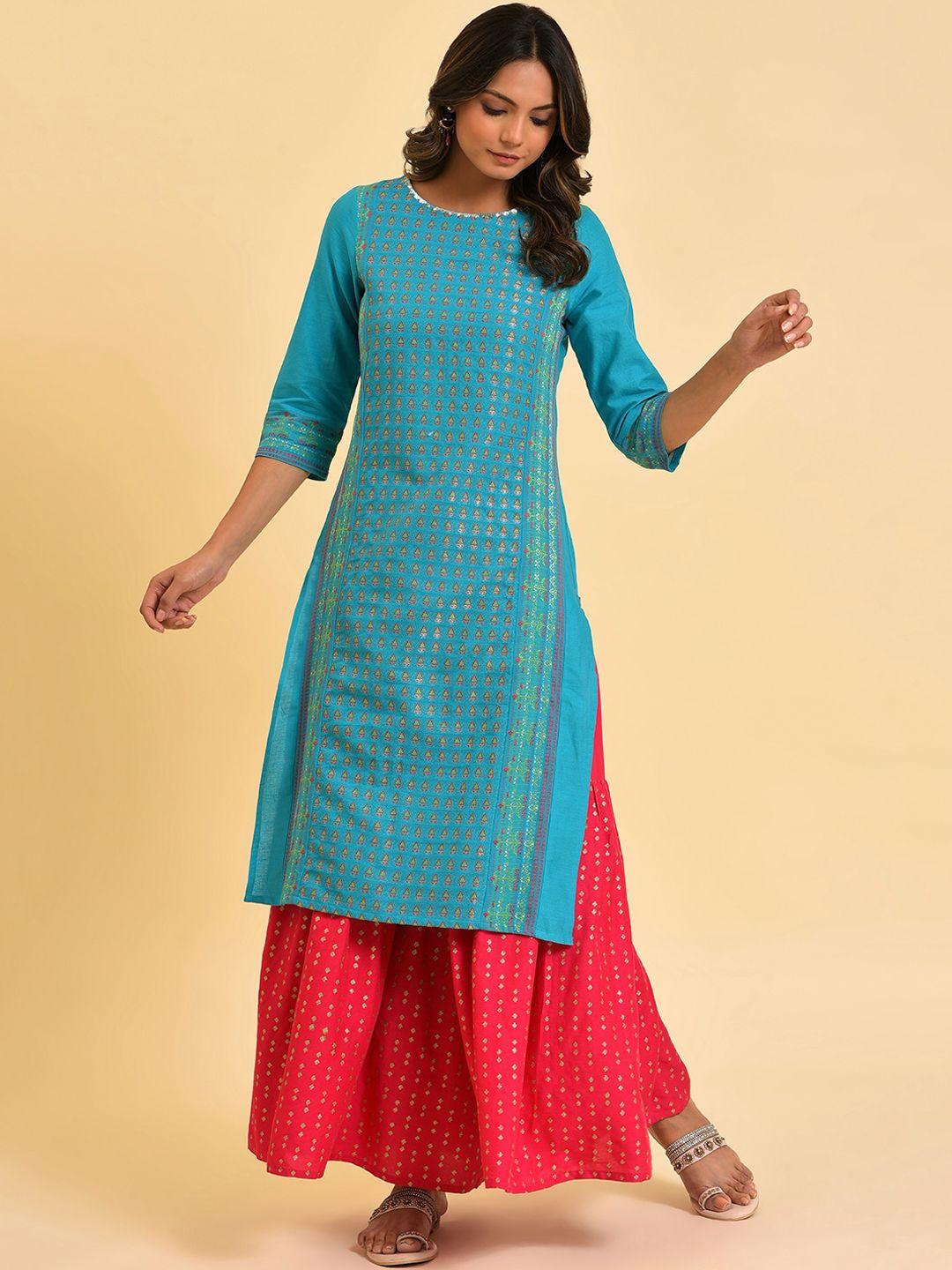 w-ethnic-motifs-woven-design-sequinned-kurta