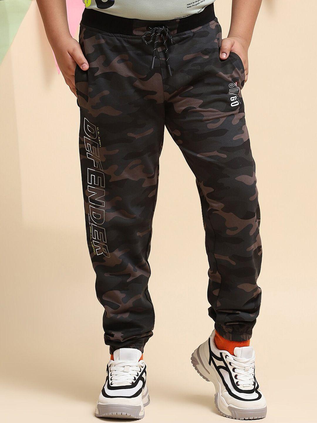 Monte Carlo Boys Mid-Rise Camouflage Printed Casual Cotton Joggers