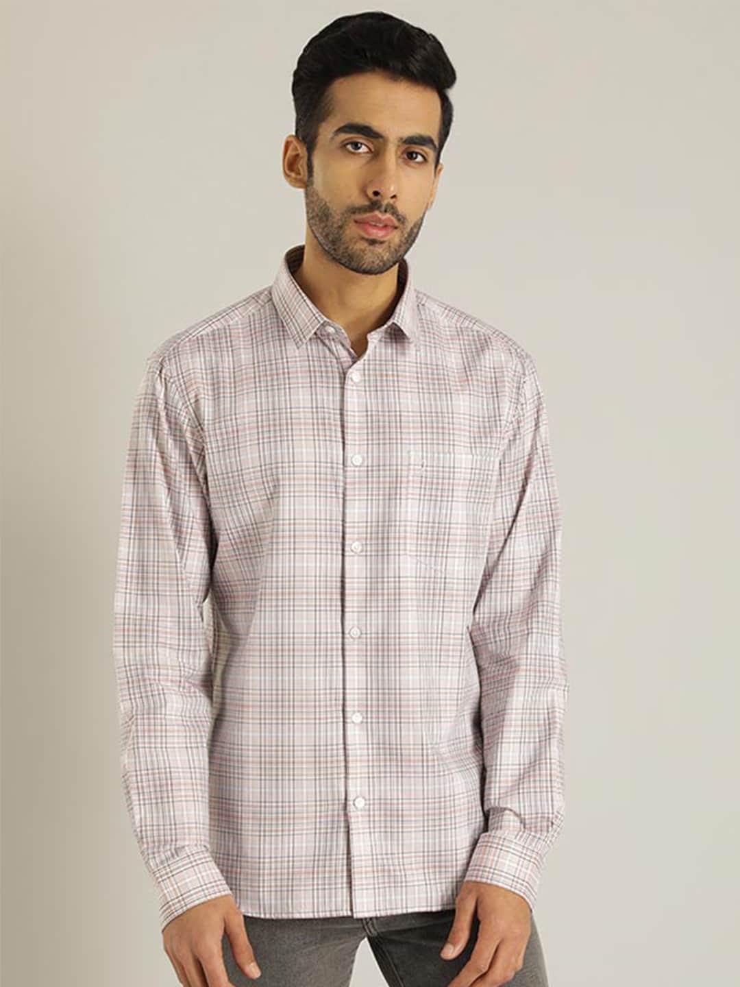 Indian Terrain Chiseled Slim Fit Tartan Checked Pure Cotton Casual Shirt