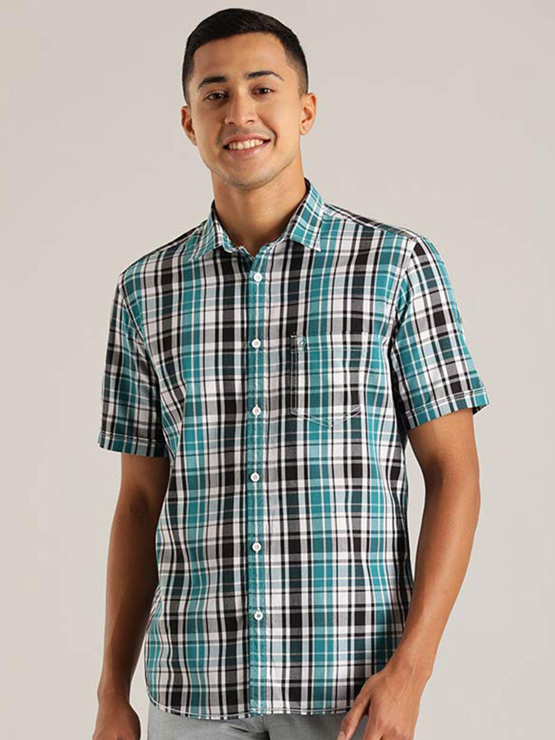 indian-terrain-chiseled-slim-fit-tartan-checked-pure-cotton-casual-shirt