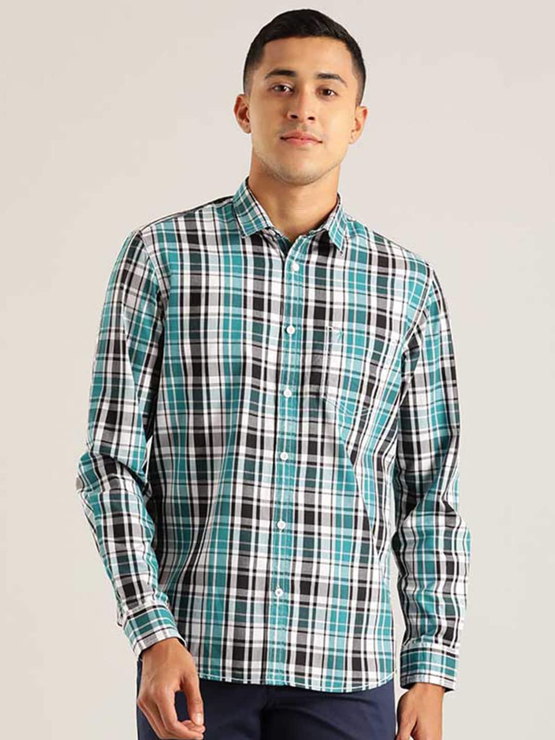 Indian Terrain Chiseled Slim Fit Checked Cotton Casual Shirt