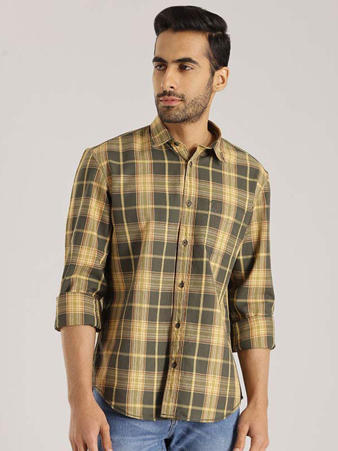 Indian Terrain Chiseled Slim Fit Tartan Checks Pure Cotton Casual Shirt