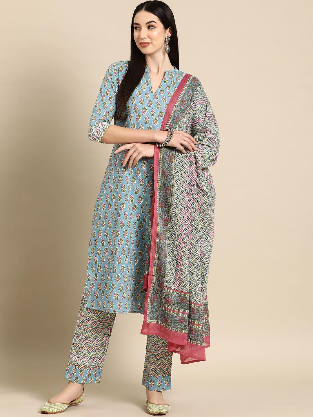 anayna-floral-printed-pure-cotton-kurta-with-trousers-&-dupatta
