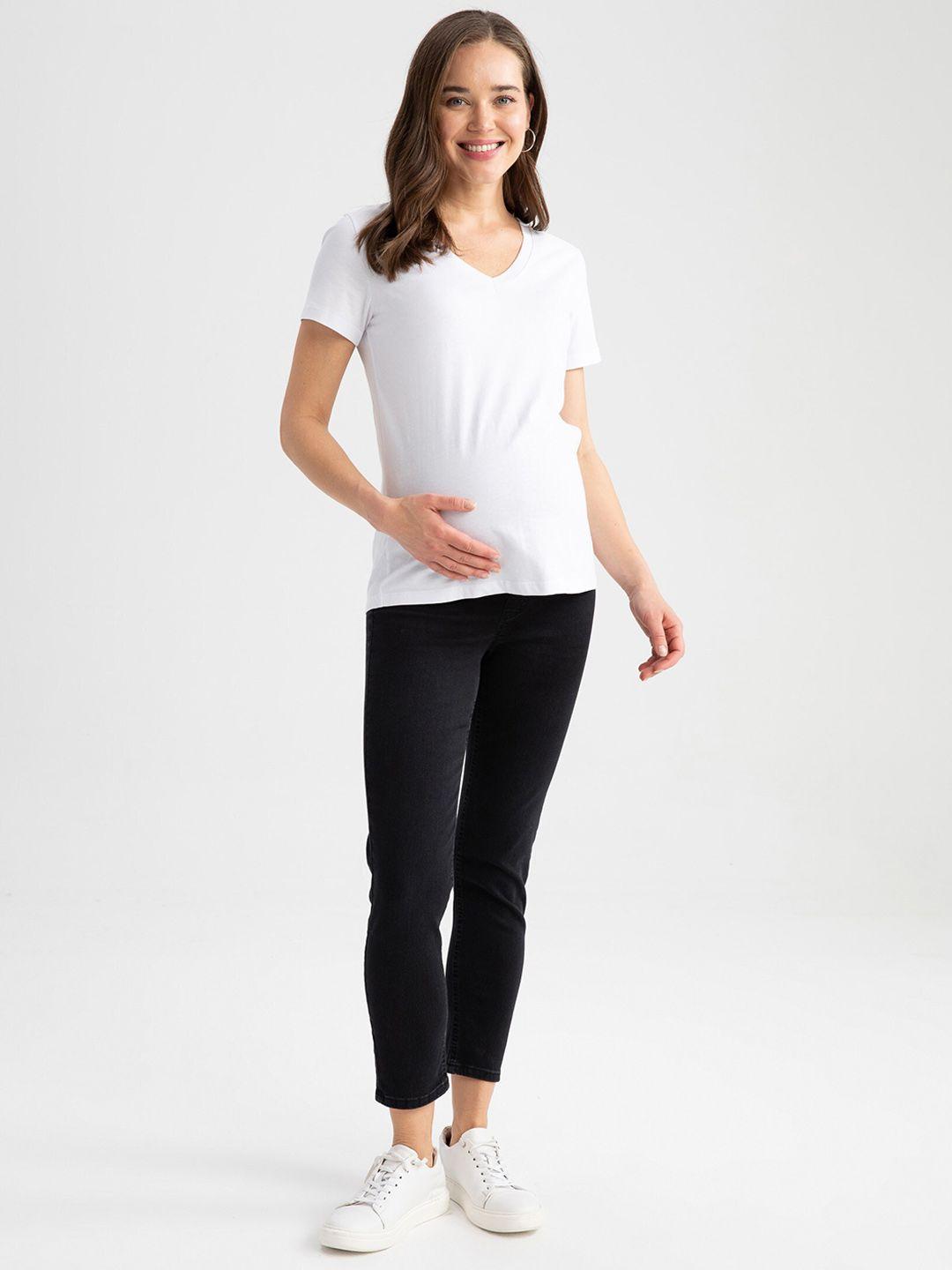 DeFacto Women High-Rise Cropped Maternity Jeans