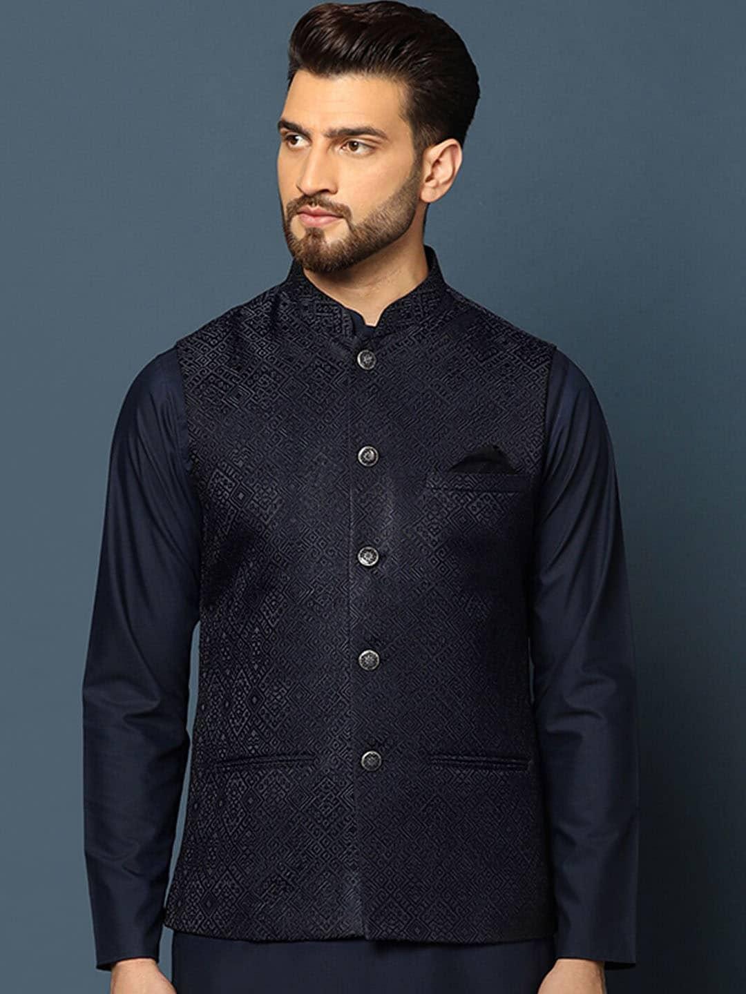 KISAH Woven Design Nehru Jackets