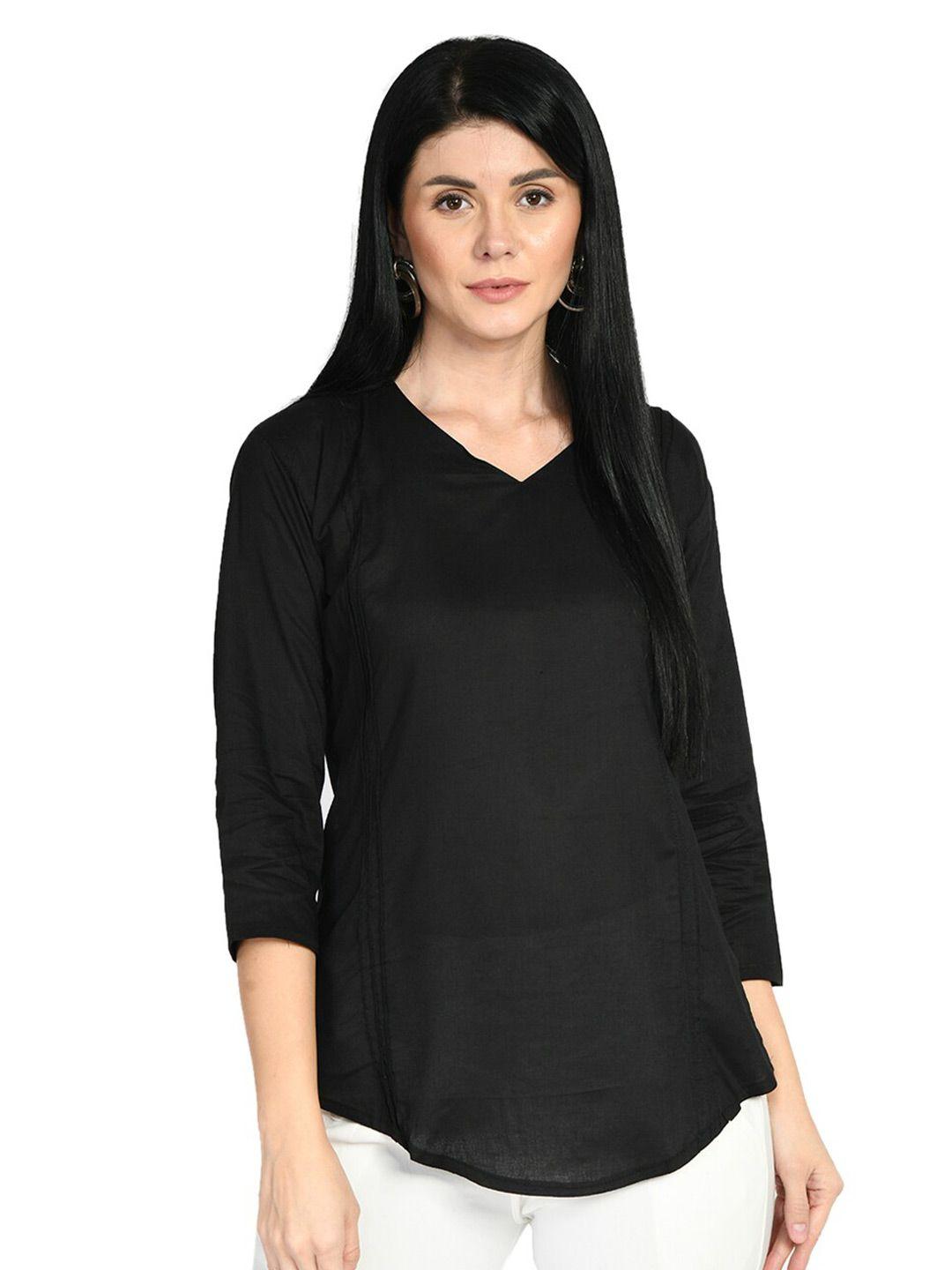 indiweaves--v-neck-three-fourth-sleeve-casual-top