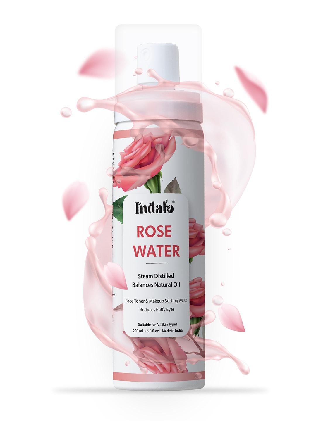 INDALO Steam Distilled Rose Water Toner & Mist For Hydrated Glowing Skin - 200ml