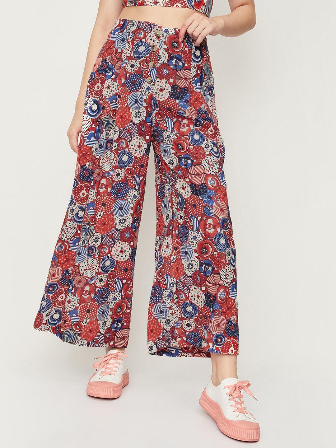 max Women Floral Printed Parallel Trousers