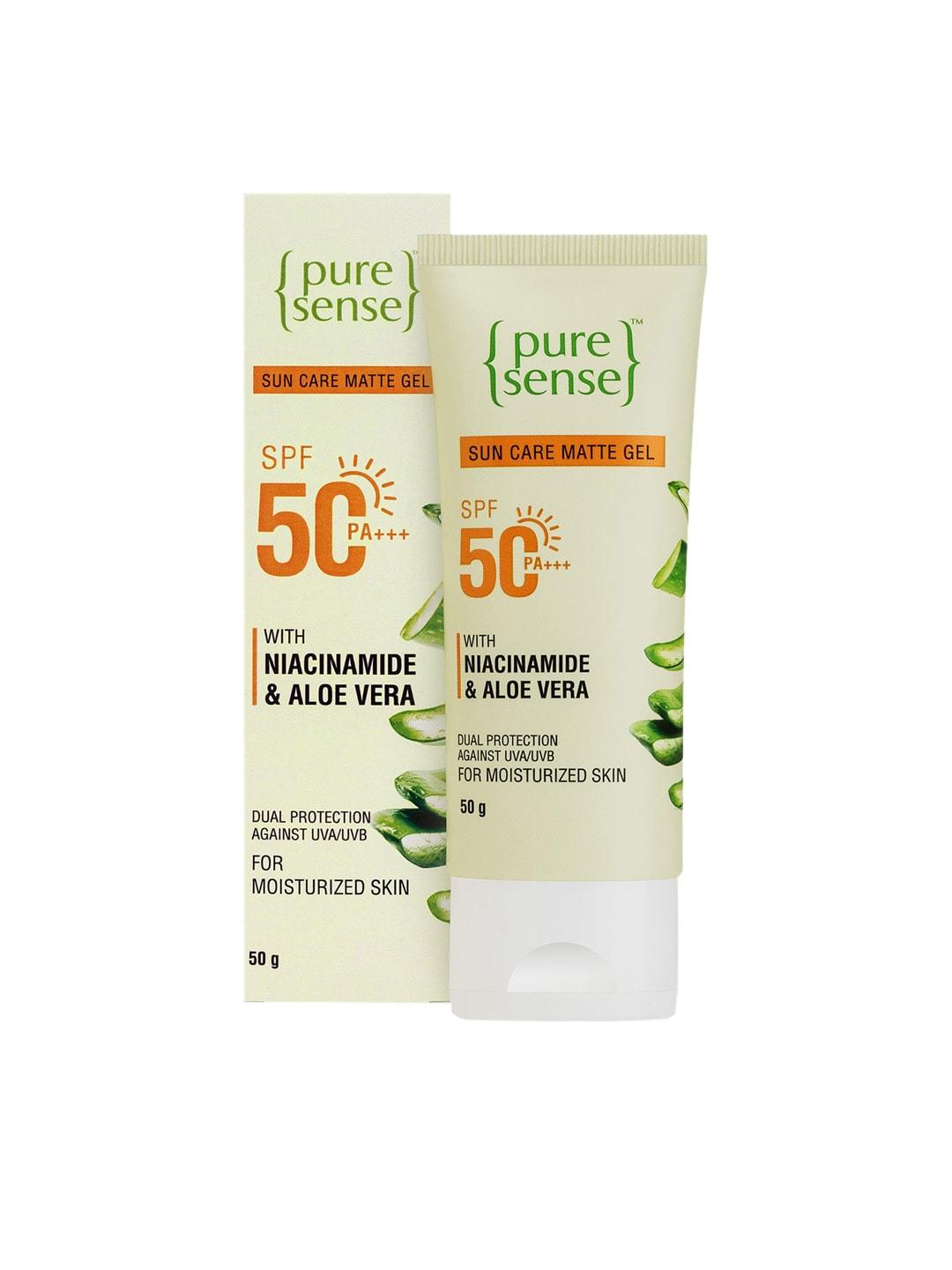 Pure Sense SPF 50 PA+++ Sun Care Matte Gel with Niacinamide & Aloe Vera - 50 g
