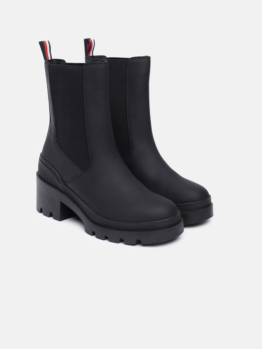 tommy-hilfiger-women-solid-rubberized-mid-heel-high-top-chunky-boots