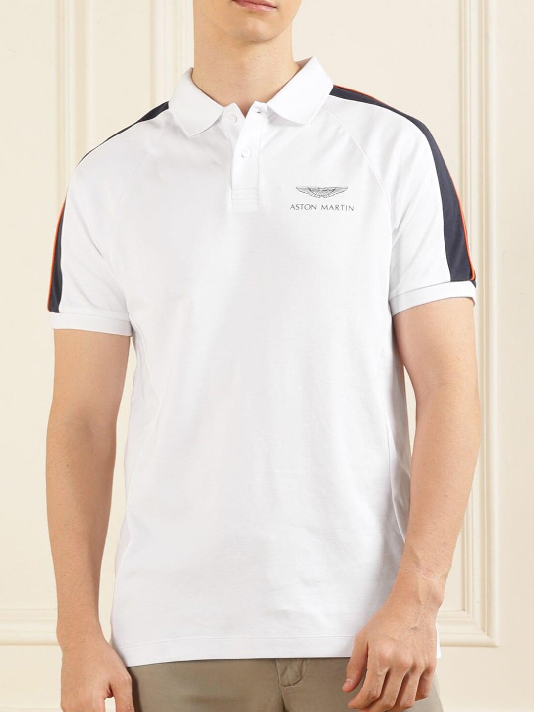 HACKETT LONDON Shoulder Panels Pure Cotton Polo Collar T-shirt
