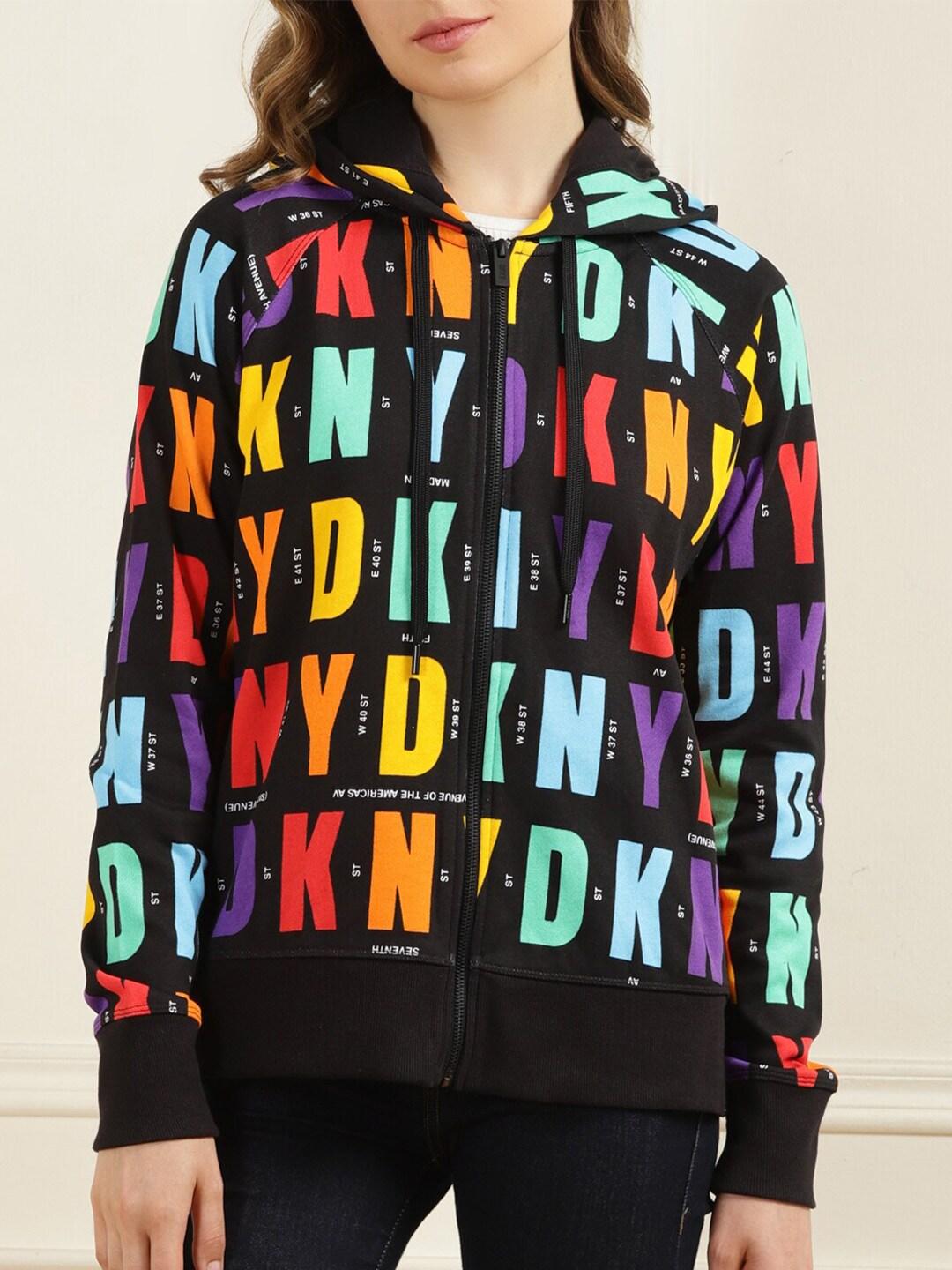 DKNY Brand Logo Printed Hooded Sweatshirt