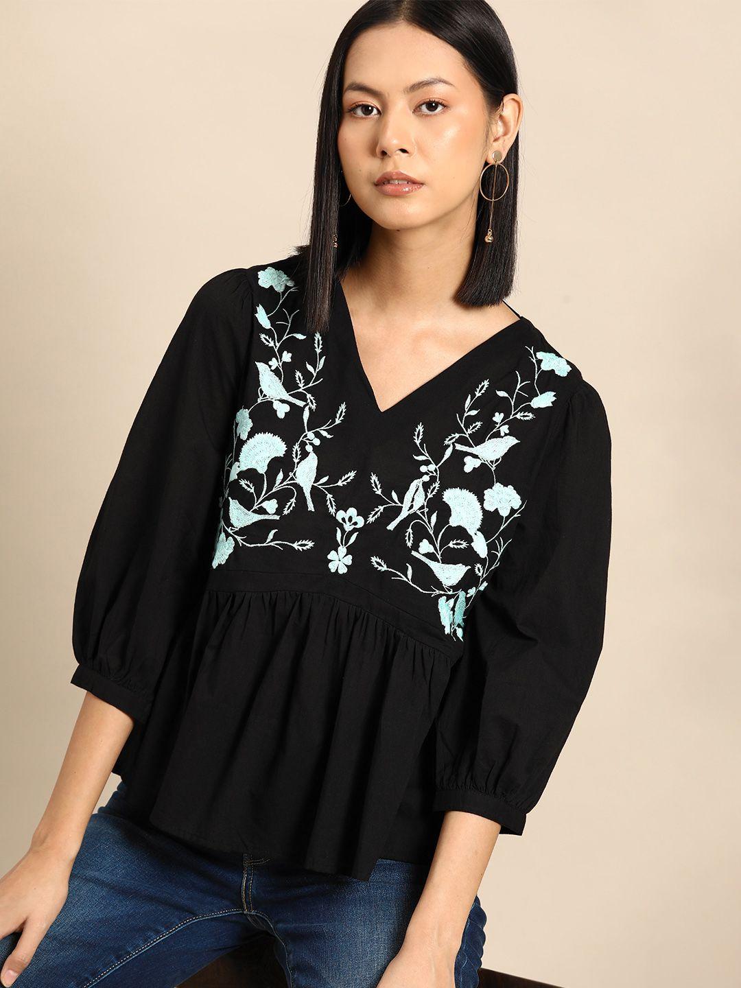 all-about-you-floral-embroidered-gathered-detail-pure-cotton-empire-top