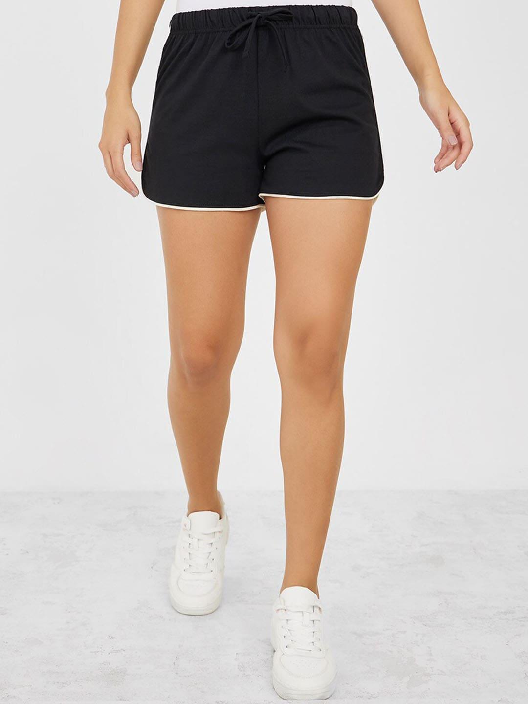 Styli Women Regular Fit Mid-Rise Cotton Shorts