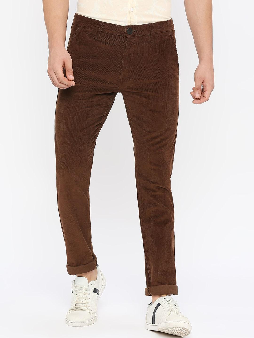 spykar-men-self-design-slim-fit-trousers