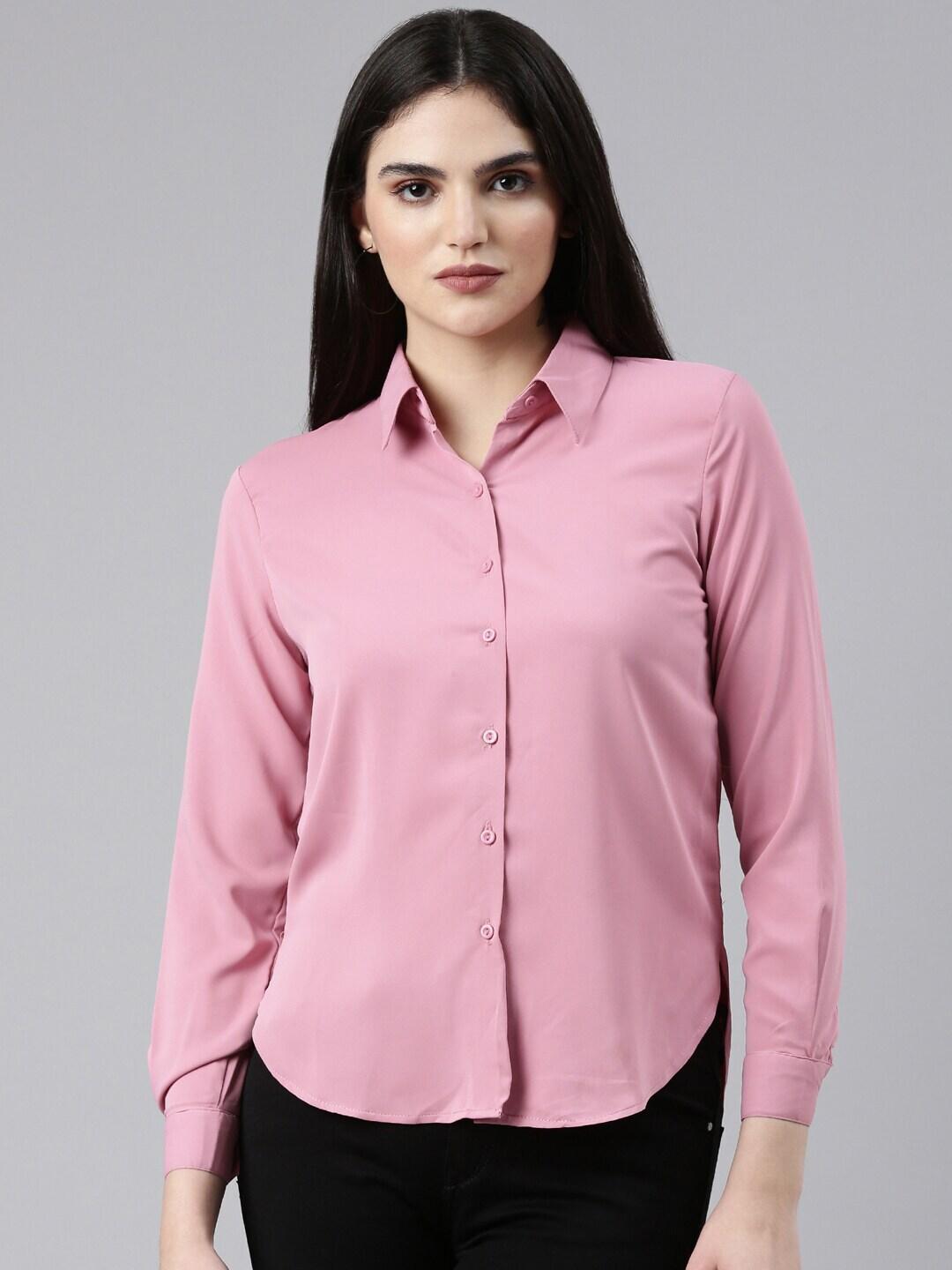 SHOWOFF Spread Collar Classic Fit Opaque Casual Shirt