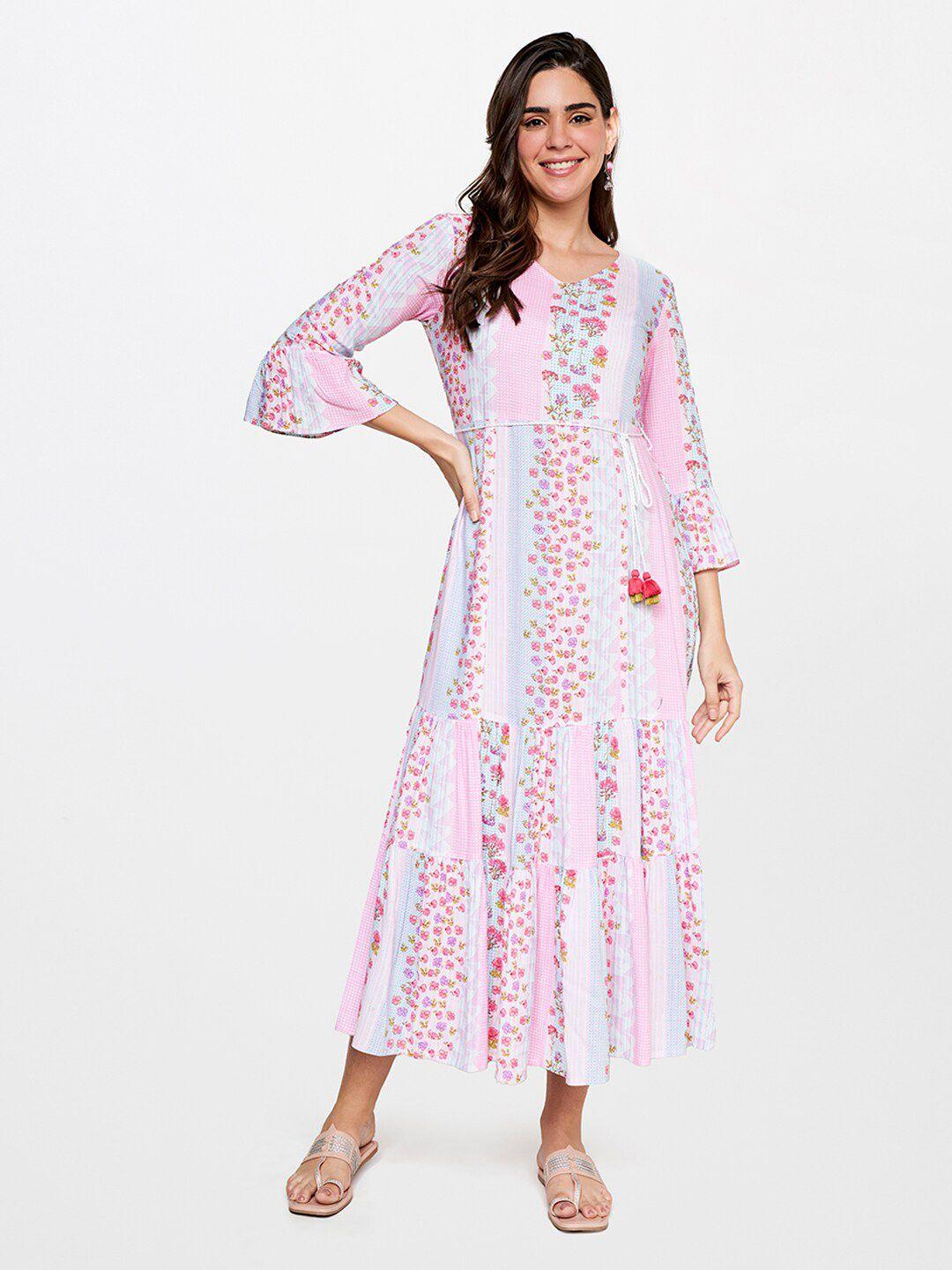 itse-floral-print-bell-sleeve-a-line-midi-dress