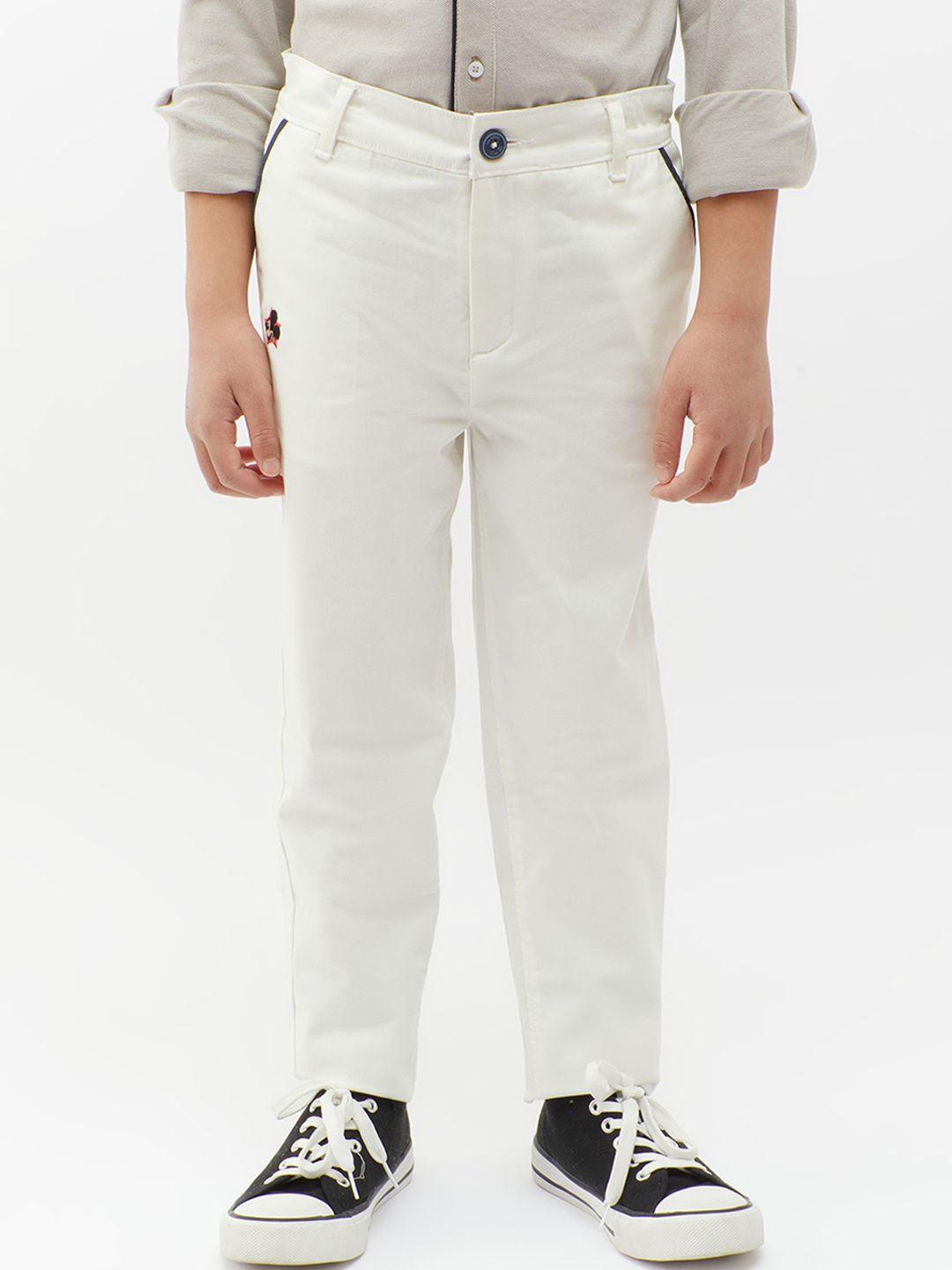 One Friday Boys Off White Relaxed Chinos Trousers