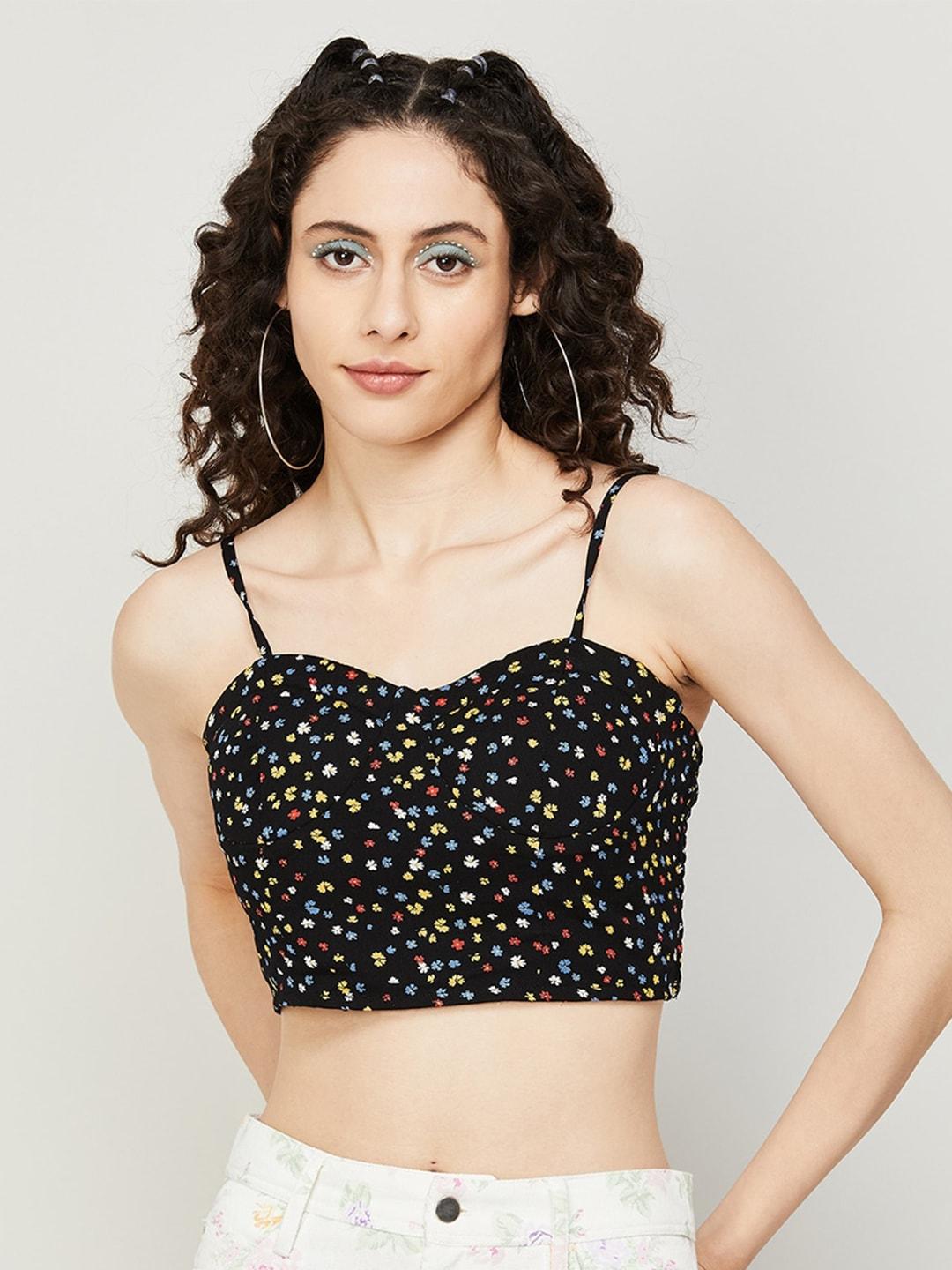 Ginger by Lifestyle Floral Print Bralette Crop Top