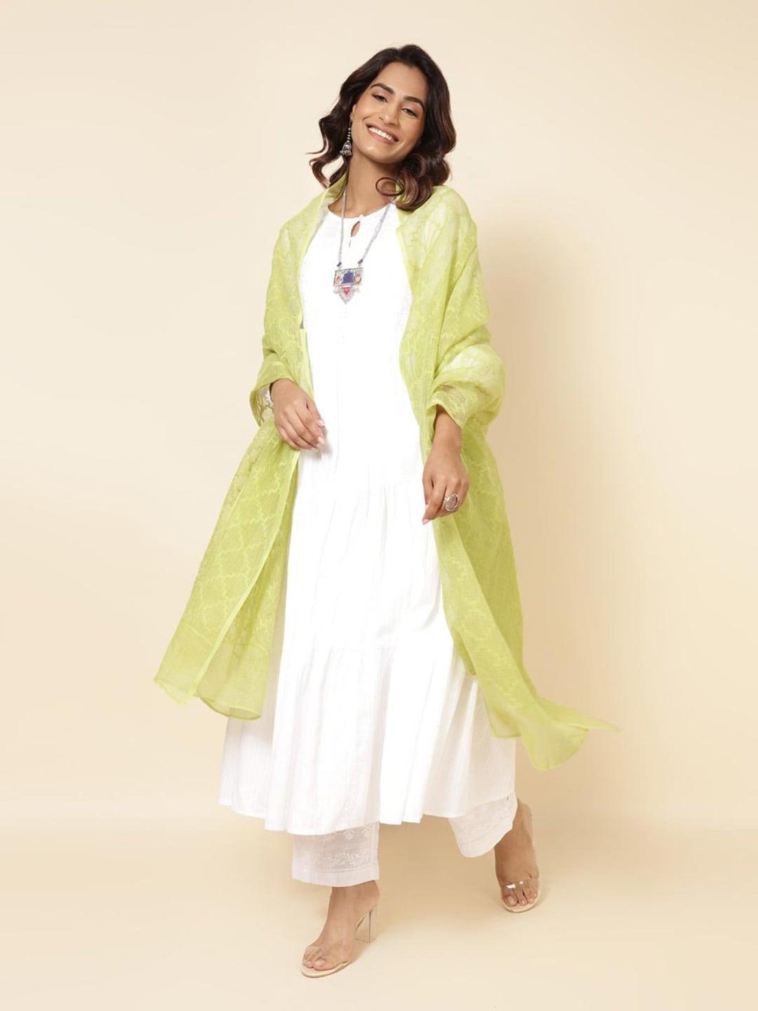 fabindia-green-&-gold-toned-embroidered-cotton-silk-dupatta-with-chikankari