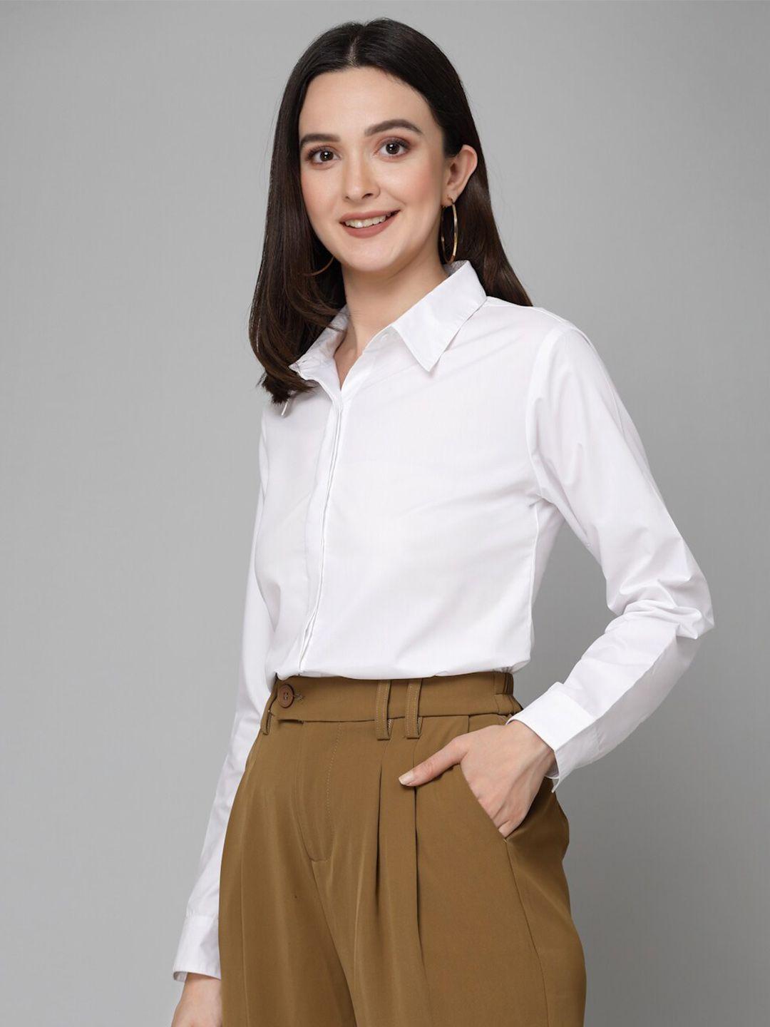 Style Quotient White Smart Spread Collar Formal Shirt