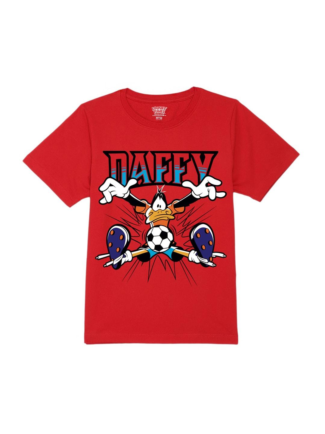 Wear Your Mind Boys Looney Tunes Graphic Printed Pure Cotton T-Shirt