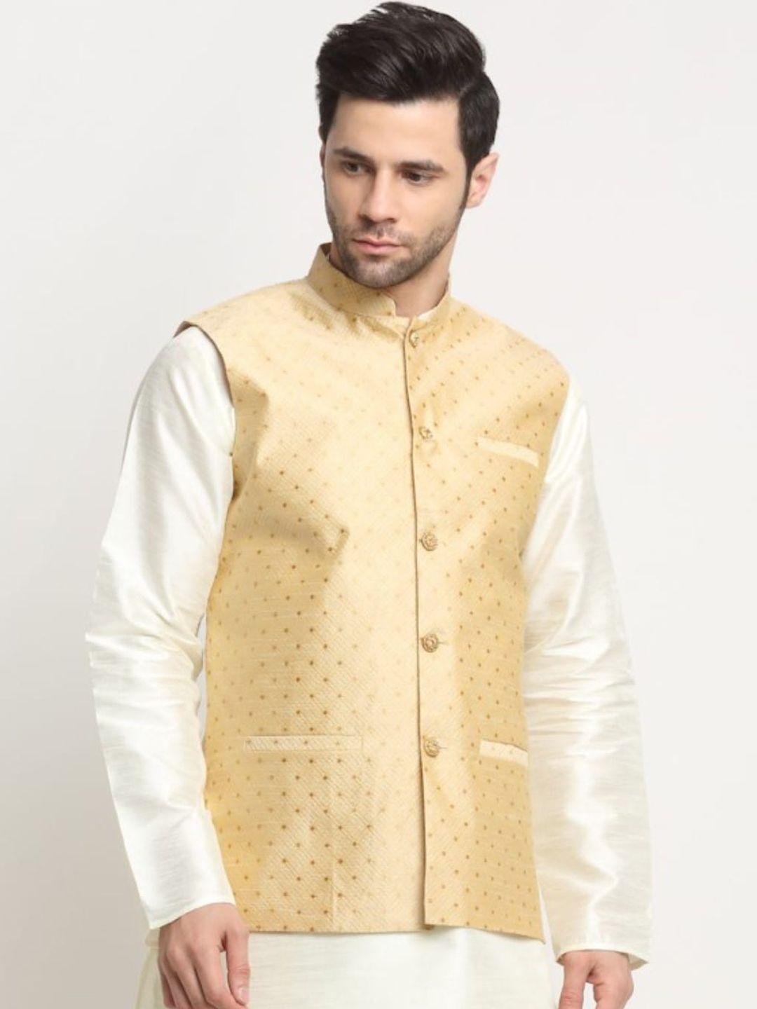 KRAFT INDIA Ethnic Motifs Woven Design Nehru Jackets